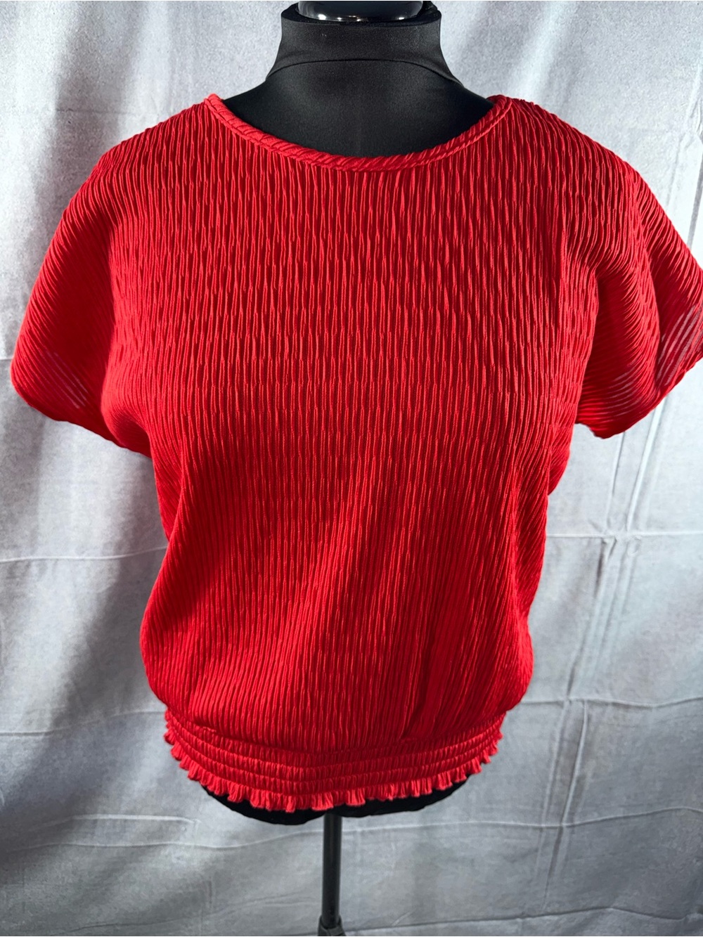 3015-BFA Classics Vintage Women’s Textured Red Short Sleeve Tee